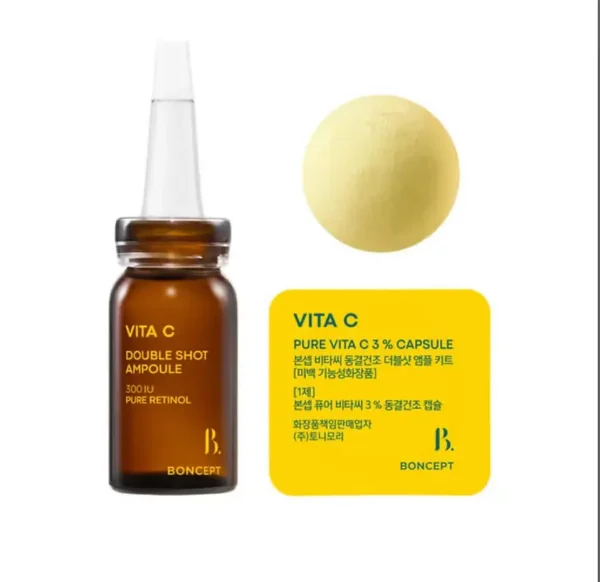 BONCEPT Vita C Double Shot Ampoule – Tratamiento Intensivo 7 Días Vitamina C + Retinol - Imagen 2