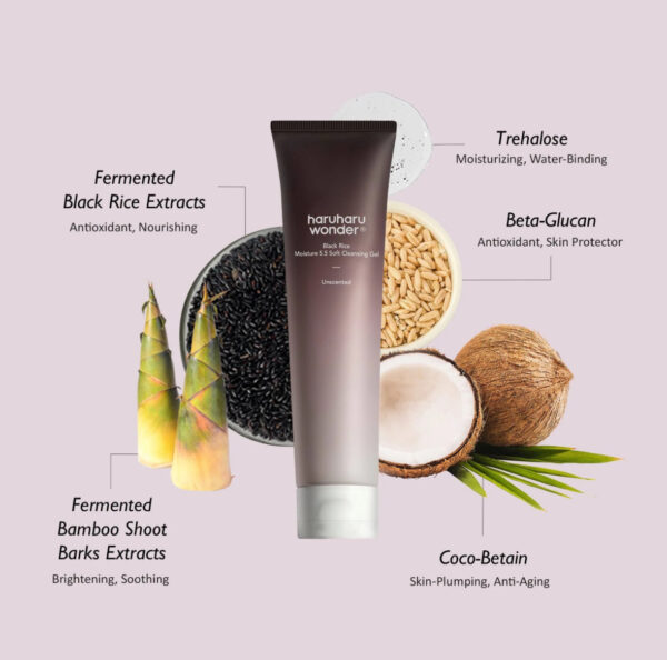 HaruHaru Wonder Black Rice Moisture 5.5 Soft Cleansing Gel - Imagen 4