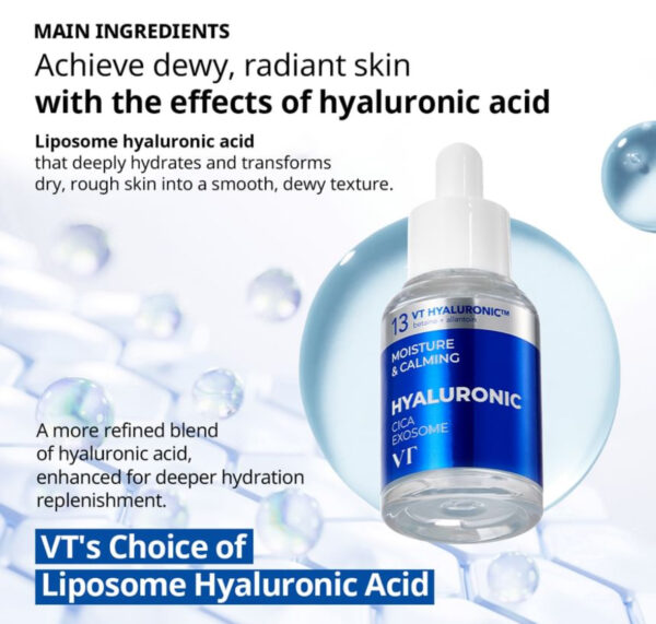 VT Cosmetics Cica Exosome H3 Hyaluronic Ampoule – Sérum Hidratante 30 ml - Imagen 2
