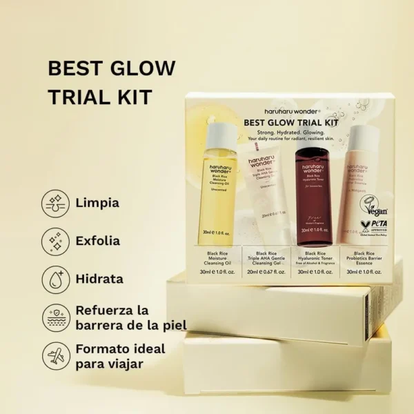 HaruHaru Wonder Black Rice Best Glow Trial Kit- Hidrata y Glow (Tamaño Viaje) - Imagen 2