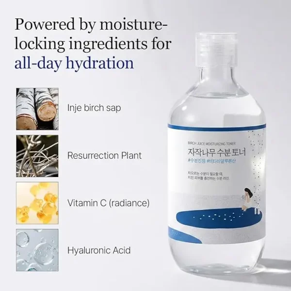 Round Lab Birch Juice Moisturizing Toner – Tónico Hidratante con Savia de Abedul (300 ml) - Imagen 3