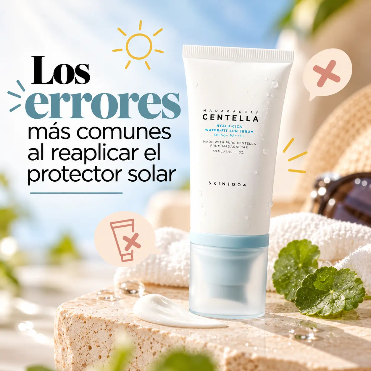 Errores comunes al reaplicar protector solar con SKIN1004.