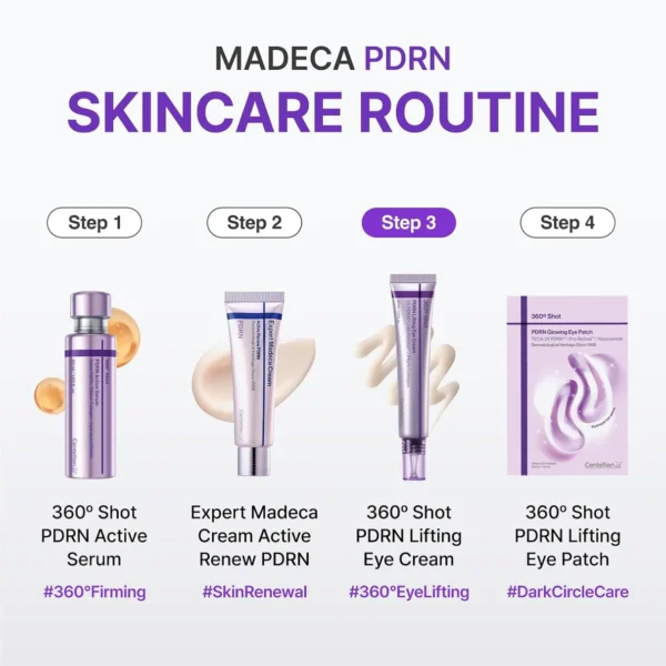 Centellian24 360° Shot PDRN Lifting Eye Cream – Contorno de Ojos con PDRN y Retinol 30 ml - Imagen 5