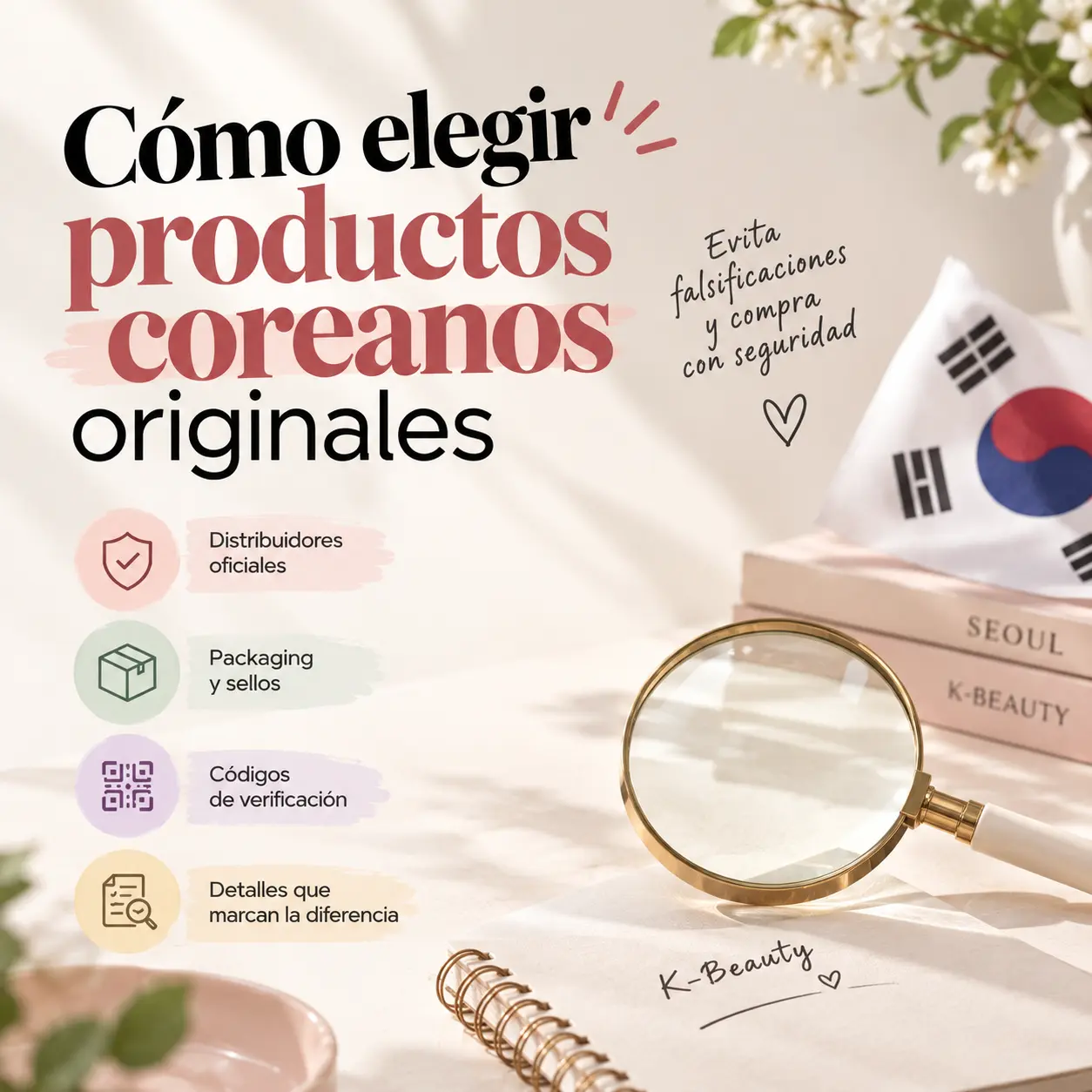Guía para elegir productos coreanos originales y evitar falsificaciones.