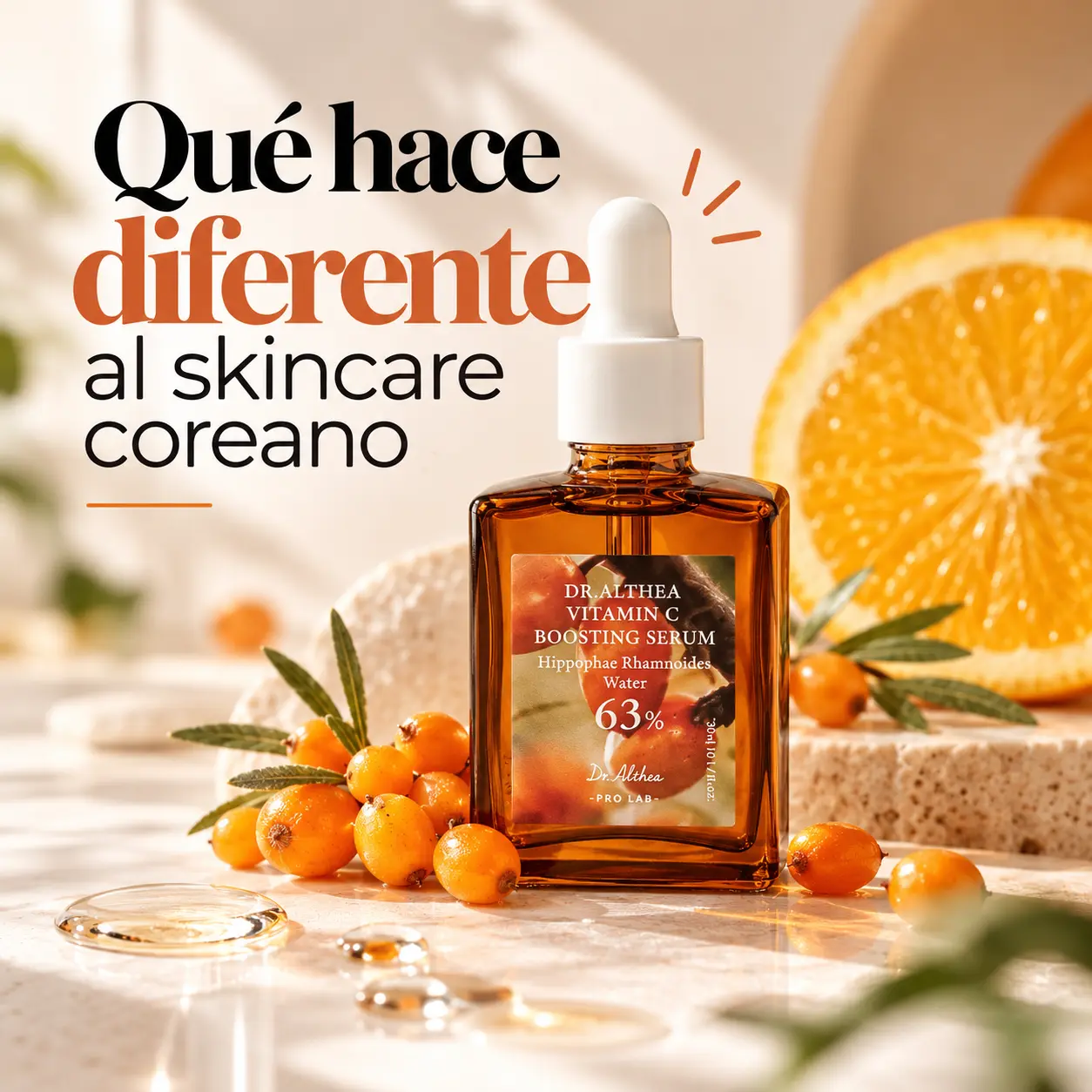 Sérum Dr. Althea vitamina C con espino amarillo y naranja.