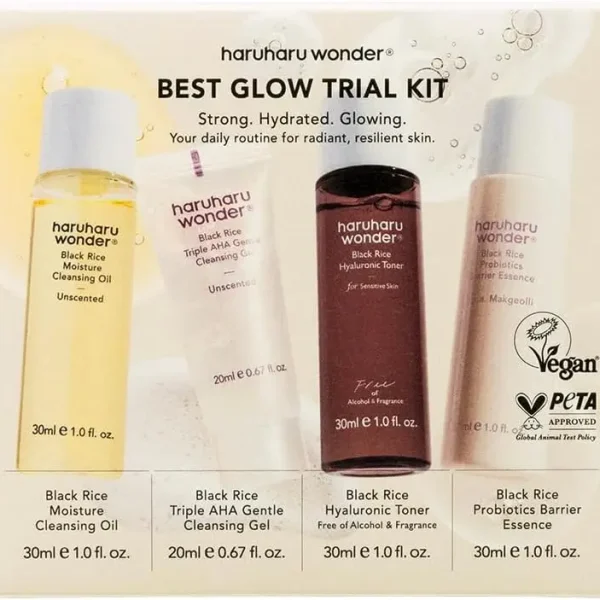 HaruHaru Wonder Black Rice Best Glow Trial Kit- Hidrata y Glow (Tamaño Viaje)