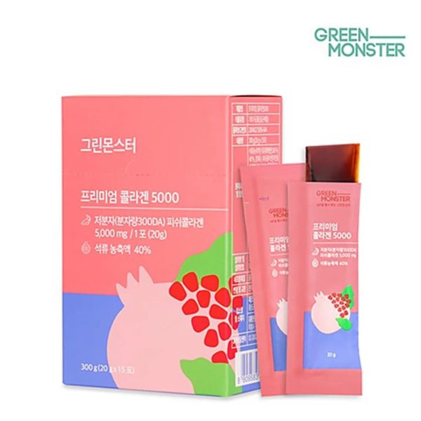 Green Monster Premium Collagen 5000 – Colágeno Marino Coreano con Granada