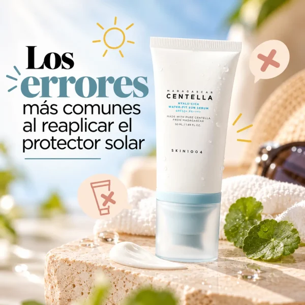 Errores comunes al reaplicar protector solar con SKIN1004.
